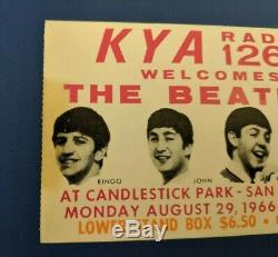 Beatles Final Concert Candlestick Park 1966 Ticket Stub Orange