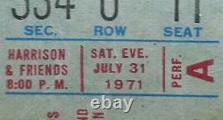 Beatles George Harrison Concert Bangladesh Ticket Stub Bob Dylan Eric Clapton