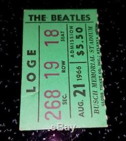 Beatles ORIGINAL 1966 ST LOUIS CONCERT TICKET STUB W BEATLES IMAGE + MORE
