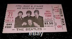 Beatles ORIGINAL 1966 ST LOUIS CONCERT TICKET STUB W BEATLES IMAGE + MORE