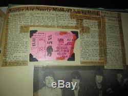 Beatles Orig. 1964 Scrapbook with Jacksonville, FL concert ticket stub and cards