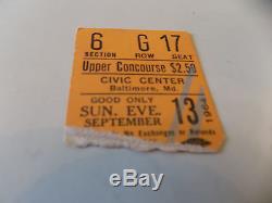 Beatles Original Concert Ticket Stub Sep 13,1964 Baltimore First American Tour