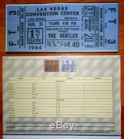 Beatles Original Super RARE! Concert Ticket Stub Las Vegas NV Show August 1964