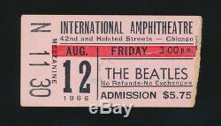 Beatles RARE 1966 CHICAGO, IL CONCERT TICKET STUB IN NICE SHAPE