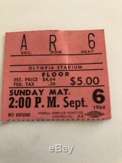 Beatles Rare Orig 64 Concert Ticket Stub Olympia Stadium Detroit MI