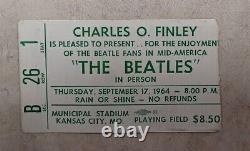 Beatles Sept. 17, 1964 Kansas City concert ticket stub+ John Lennon Cork Stopper