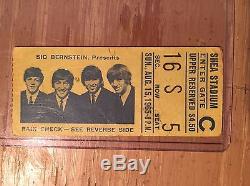 Beatles Shea Stadium Concert Ticket Stub and piece of Beatles Sheet