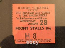 Beatles Ticket Stub August 1963 Southport, England Uk Concert Scarce