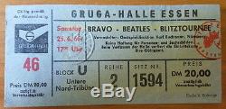 Beatles concert Ticket stub Essen Germany 1966 for famous Blitztournee Blitztour