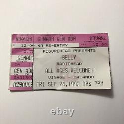 Belly RADIOHEAD Visage Orlando FL Concert Ticket Stub Vintage September 1993