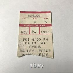 Billy Ray Cyrus Valley Forge Music Fair Concert Ticket Stub Vintage Nov 24 1995