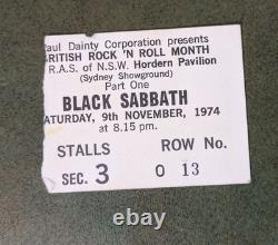 Black Sabbath 1974 Australian Tour Book Concert Program with Ticket Stub EX