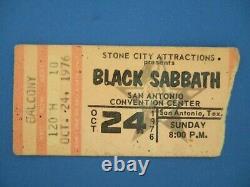 Black Sabbath October 24,1976 Concert Ticket Stub San Antonio, Texas Conv. Ctr