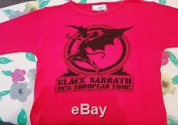 Black Sabbath Original 1975 European Tour Red T Shirt plus concert ticket stub