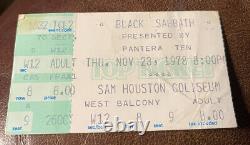 Black Sabbath/van Halen Rare Concert Ticket Stub Houston, Tx 11/23/1978
