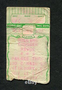 Bob Dylan 1975 Rolling Thunder Concert Ticket Stub Waterbury Blood On The Tracks