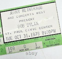 Bob Dylan 1978 World Tour Concert Ticket Stub