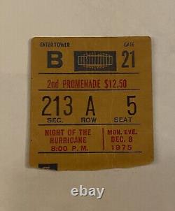 Bob Dylan Concert Ticket Stub-Night Of The Hurricane 12/8/75-MSG-NEW YORK-Rare