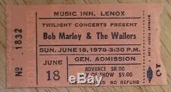 Bob Marley & The Wailers-1978 RARE Concert Ticket Stub (Lenox-Music Inn)