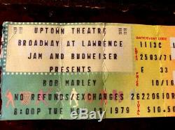 Bob Marley The Wailers 1979 Concert Ticket Stub, final Chicago show-last one