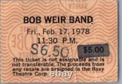 Bob Weir Band Concert Ticket Stub February 17 1978 Los Angeles California