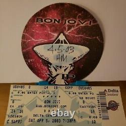 Bon Jovi April 5 2003 Rock Concert FULL Ticket & Backstage VIP PASS Delta Center