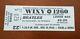 Bratles Original 1966 Cleveland Ohio Concert Ticket Stub White Genuine