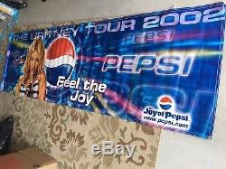 Britney Spears Pepsi World Tour 2002 Banner with ticket stub from concert