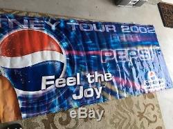 Britney Spears Pepsi World Tour 2002 Banner with ticket stub from concert