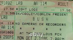 Bush Concert Ticket Stub 1995 Oct 2 At The Fabulous Fox In Atlanta