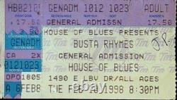 Busta Rhymes House Of Blues Orlando All Ages Concert Ticket Stub Live 2/10/1998