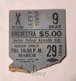 CREAM 3/29/1968 Concert Ticket Stub Hunter College Hall, NY Original Vtg Rare