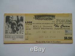 CREAM Original 1968 Super Rare CONCERT TICKET STUB Eric Clapton L. A. Forum