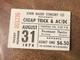 Cheap Trick/ac/dc Rare Concert Ticket Stub Portland, Or 08/31/1978