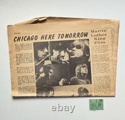 Chicago Original 1970 Concert Ticket Stub W Newspaper Terry Kath Peter Cetera