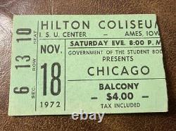 Chicago Rare Concert Ticket Stub Ames, Ia 11/18/1972