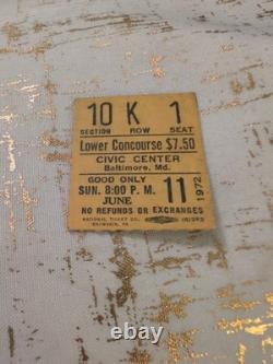 Civic Center Baltimore, Md. Led Zeppelin June 11, 1972 Concert Ticket Stub VTG