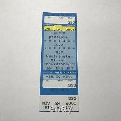 Cold Lupos Providence Rhode Island RI Concert Ticket Stub Vintage November 2001