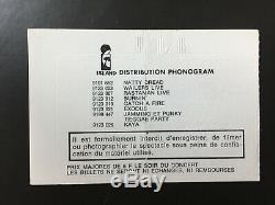 Concert Ticket Stub Bob Marley Pavillon De Paris (france) 1978