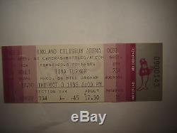 Concert Ticket Stub Tina Turner 10/3/85 Unused Ticket
