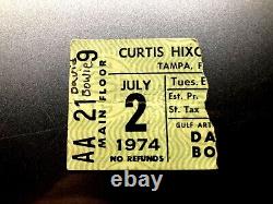 DAVID BOWIE Concert Ticket Stub CURTIS HIXON HALL TAMPA FLORIDA July 2, 1974