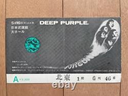 DEEP PURPLE 1972 Japan Budokan concert ticket stub