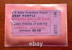 DEEP PURPLE Concert Ticket Stub May 26, 1972 Dayton, Ohio BLACKMORE / GILLAN