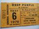 Deep Purple Original 1976 Concert Ticket Stub Tommy Bolin Lakeland, Fl