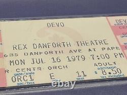 DEVO 1979 FULL CONCERT TICKET PSA Toronto, Ontario