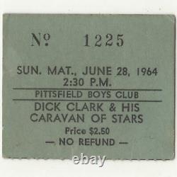 DICK CLARK & CARAVAN OF STARS Concert Ticket Stub PITTSFIELD MA 6/28/64 SUPREMES