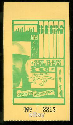 DOORS Santa Rosa Fairgrounds April 13, 1968 Concert Ticket Stub