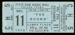 DOORS State Fair Music Hall December 11, 1970 Dallas, TX Concert Ticket Stub