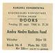 Doors Stockholm Konserthus September 20, 1968 Sweden Concert Ticket Stub