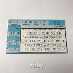 Danzig SOUNDGARDEN SM Civic Auditorium Concert Ticket Stub Vintage July 1990